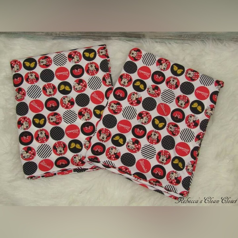 Playful Minnie Mouse Set of Two Handmade Standard Pillowcases NWOT!